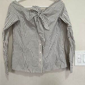 Striped Off-Shoulder Women's Top